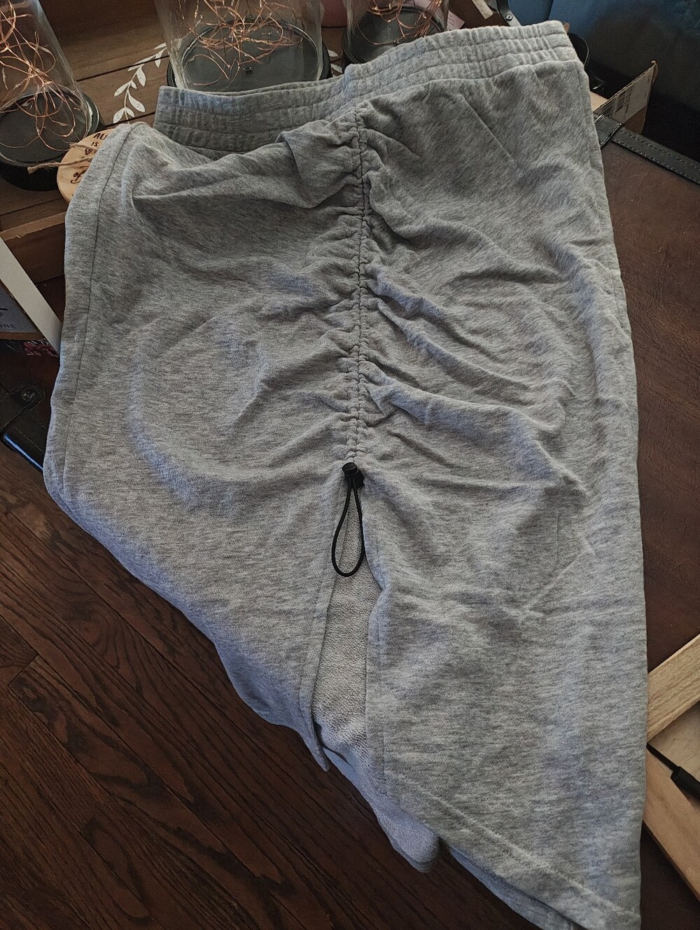 Melrose And Market Gray Ruched Drawstring Skirt